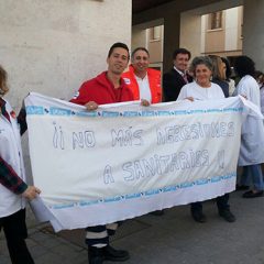 Protesta del personal del SACYL de Cuéllar por las agresiones a sanitarios