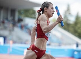 Ángela García, copartícipe del Oro del relevo femenino en el Campeonato Iberoamericano