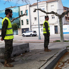 Soldados de la Brigada Guadarrama XII «de vigilancia» por las calles de Cuéllar