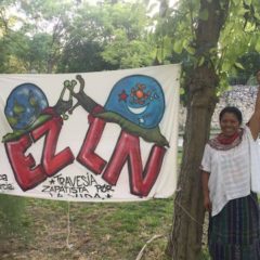 La líder indígena, Lolita Chávez, en las Primeras jornadas Zapatistas de Cuéllar